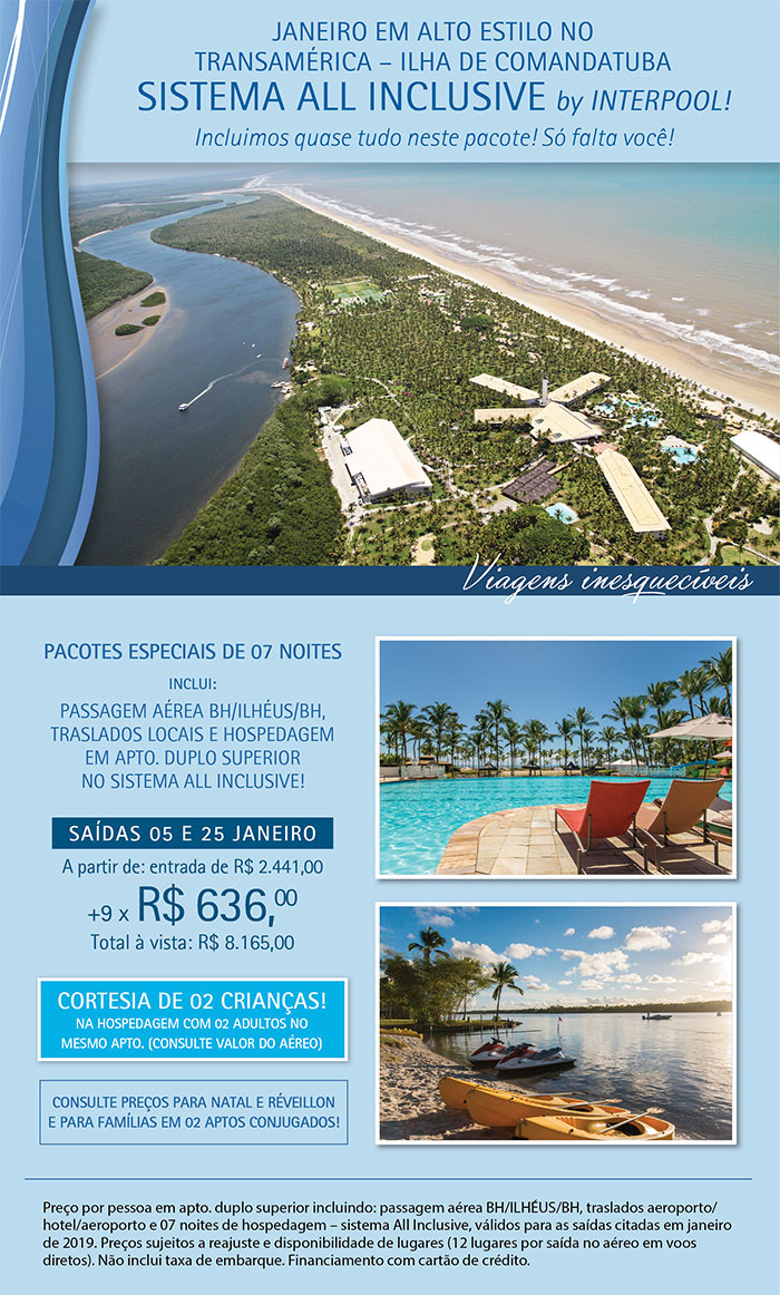 JANEIRO EM ALTO ESTILO NO TRANSAMÉRICA COMANDATUBA É COM A INTERPOOL