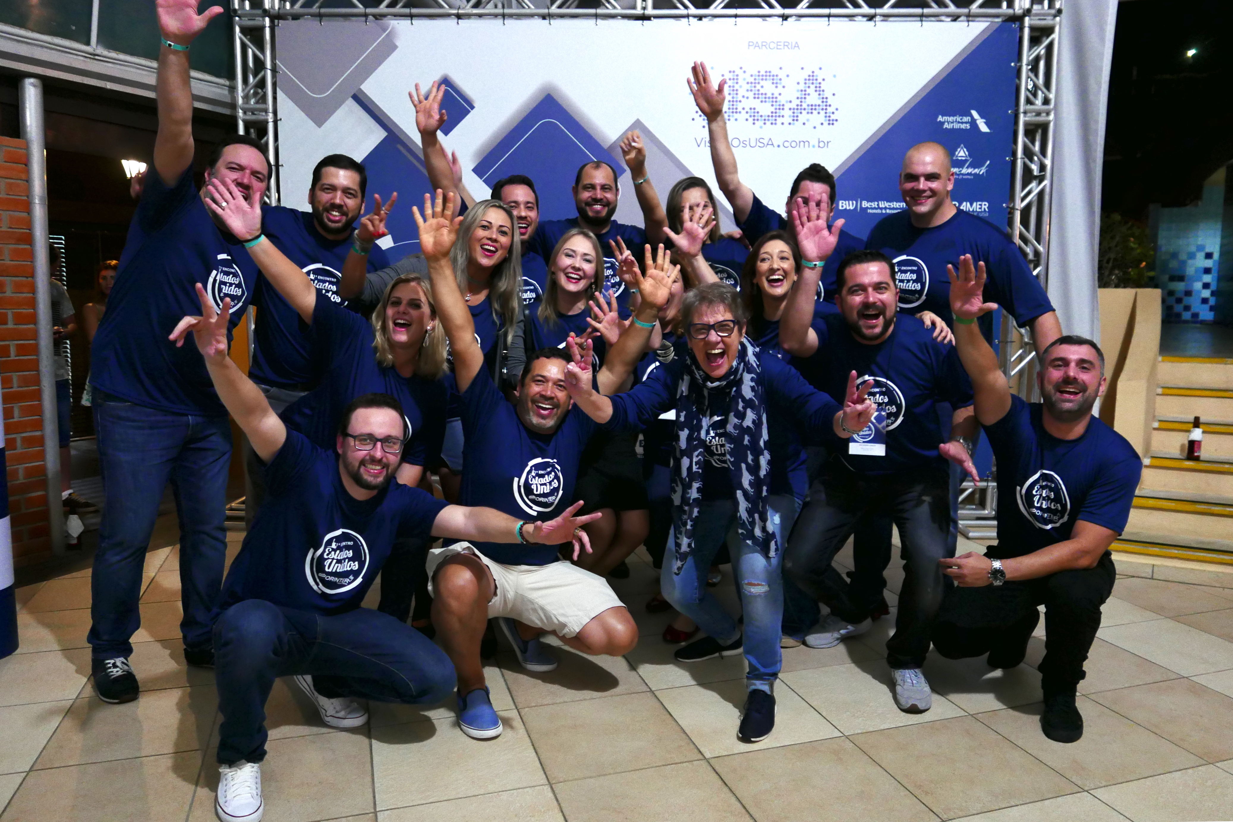 A Equipe Orinter durante a festa de encerramento do Encontro Estados Unidos, que aconteceu no Infinity Blue Resort, em Balneário Camboriú