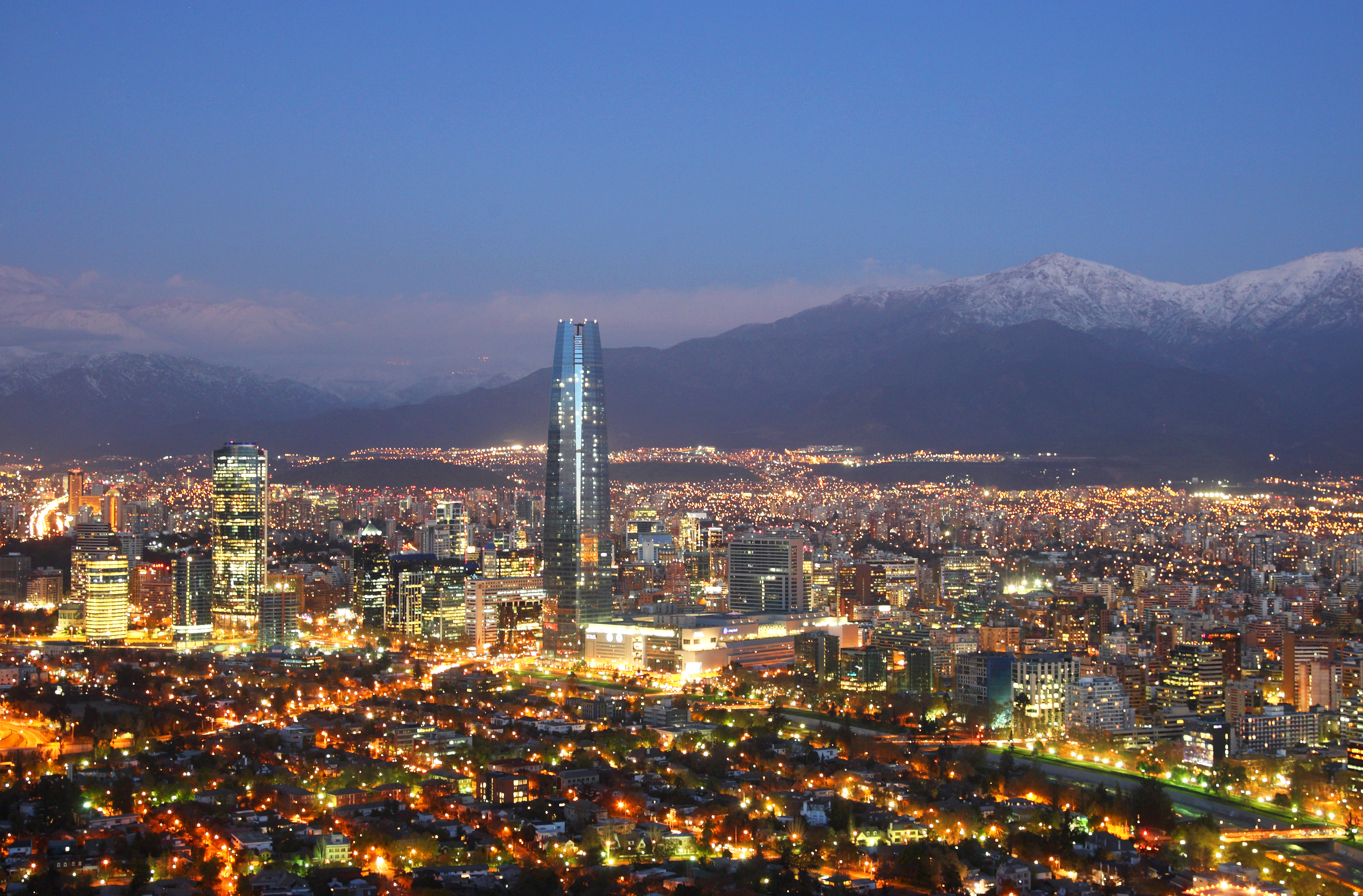 Vista aérea de Santiago do Chile