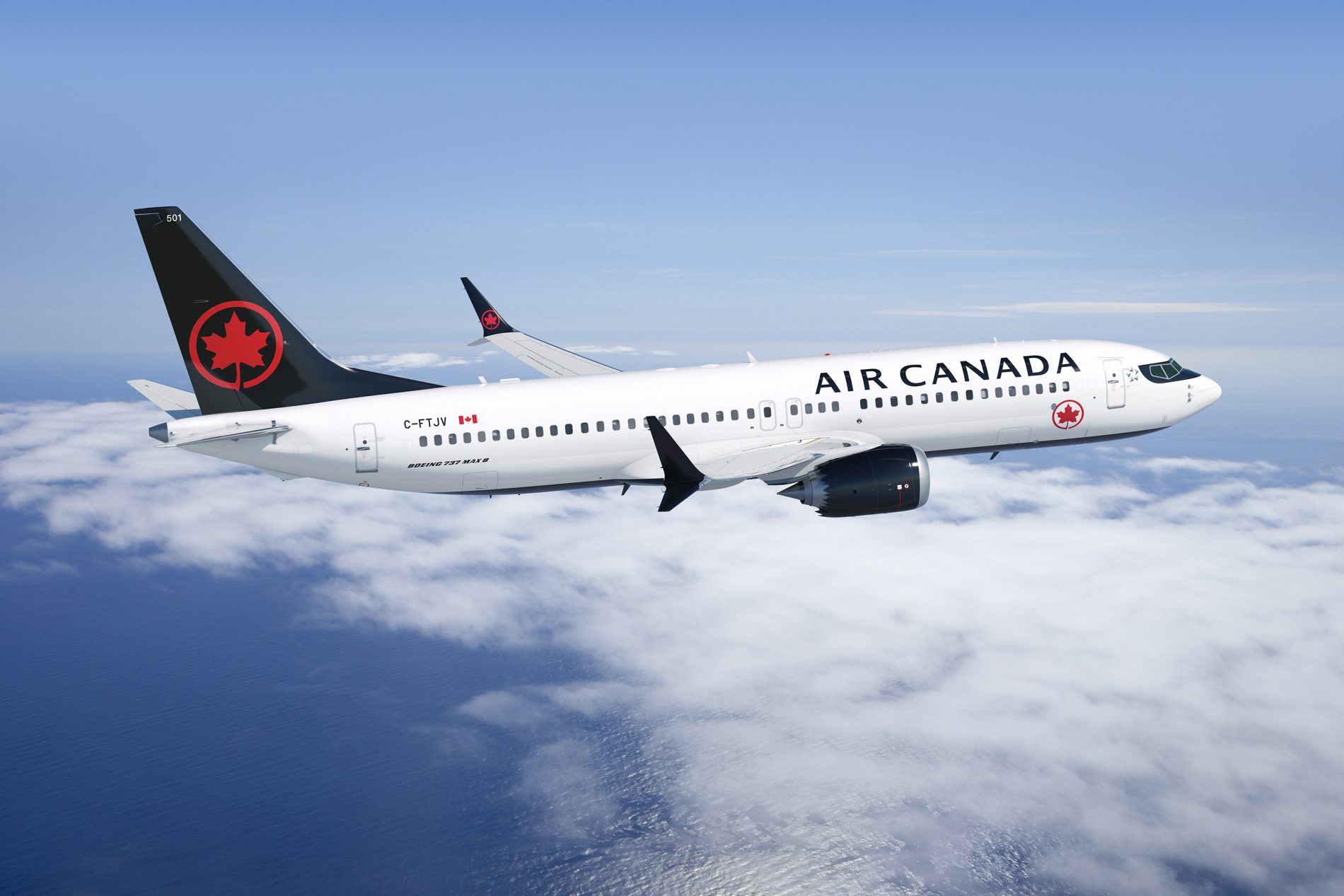 O novo Boeing 737 MAX da Air Canada (Fotos: Air Canada/Divulgação)