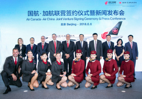 AIR CANADA E AIR CHINA ASSINAM ACORDO DE JOINT VENTURE PARA CODE-SHARE