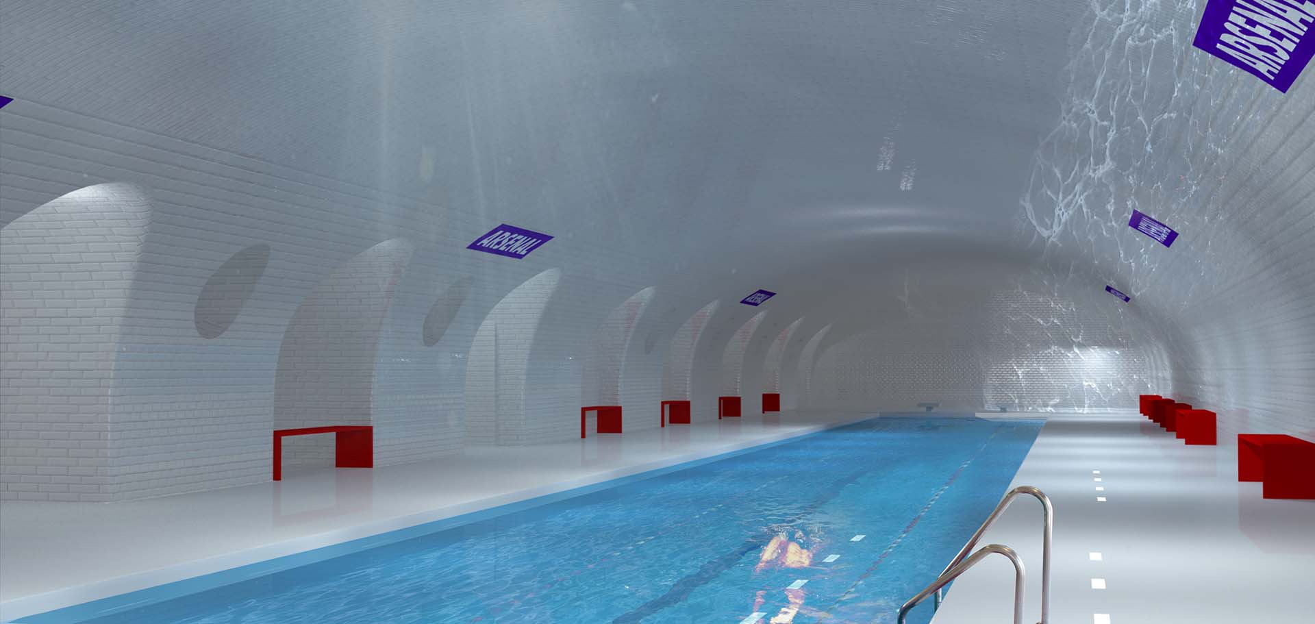 Uma antiga estação do metrô de Paris se transforma em uma piscina pública - esta é uma das propostas inovadora de um escritório de arquitetura francês