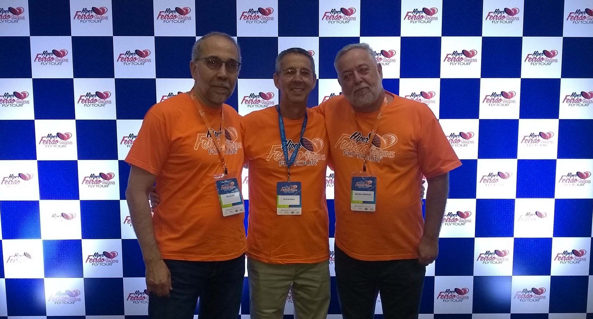 Rui Alves, Eloi DAvila e Michael Barkoczy, na abertura do Hiper Feirão de Viagens Flytour, em Campinas
