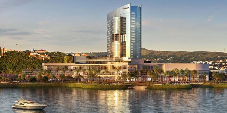 Vista geral do complexo corporativo onde DoubleTree by Hilton está sendo construído em parceria com a Atlantica Hotels