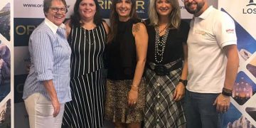 Ana Maria Berto e Roberto Sanches, diretores da Orinter Tour & Travel, recebem Marisa Zamboni, da Palace Resorts, Gisele Torrano, do Visit Los Cabos, e Katia Frias, da American Airlines, parceiros e apoiadores do Top Seller 2018