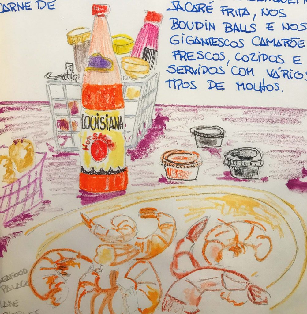 Pratos do Seafood Palace (Desenho: Claudia Tonaco)