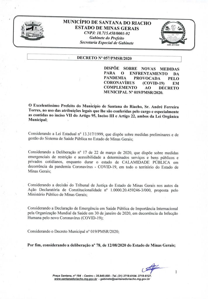 Decreto Reabertura Serra do Cipo Pagina 1