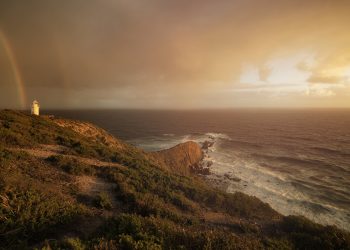 arco-íris mar chuva