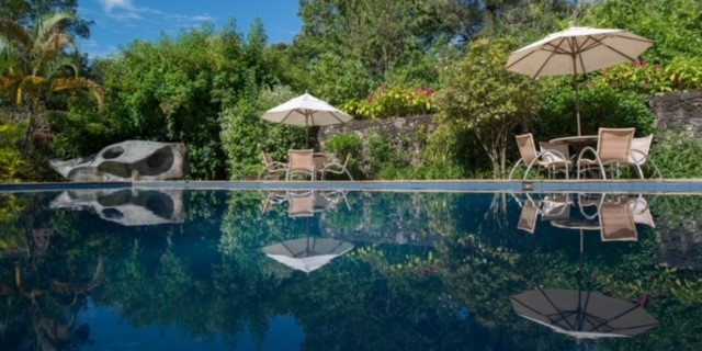 Piscina e área de lazer do Solar da Ponte em Tiradentes
