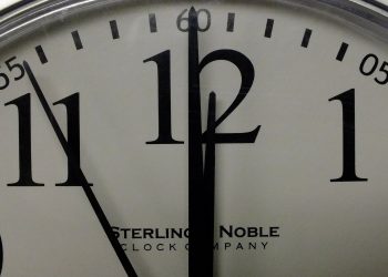 Relógio marcando meia noite
