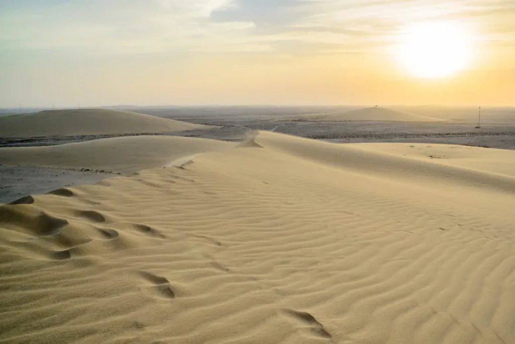 Dunas claras sob o sol