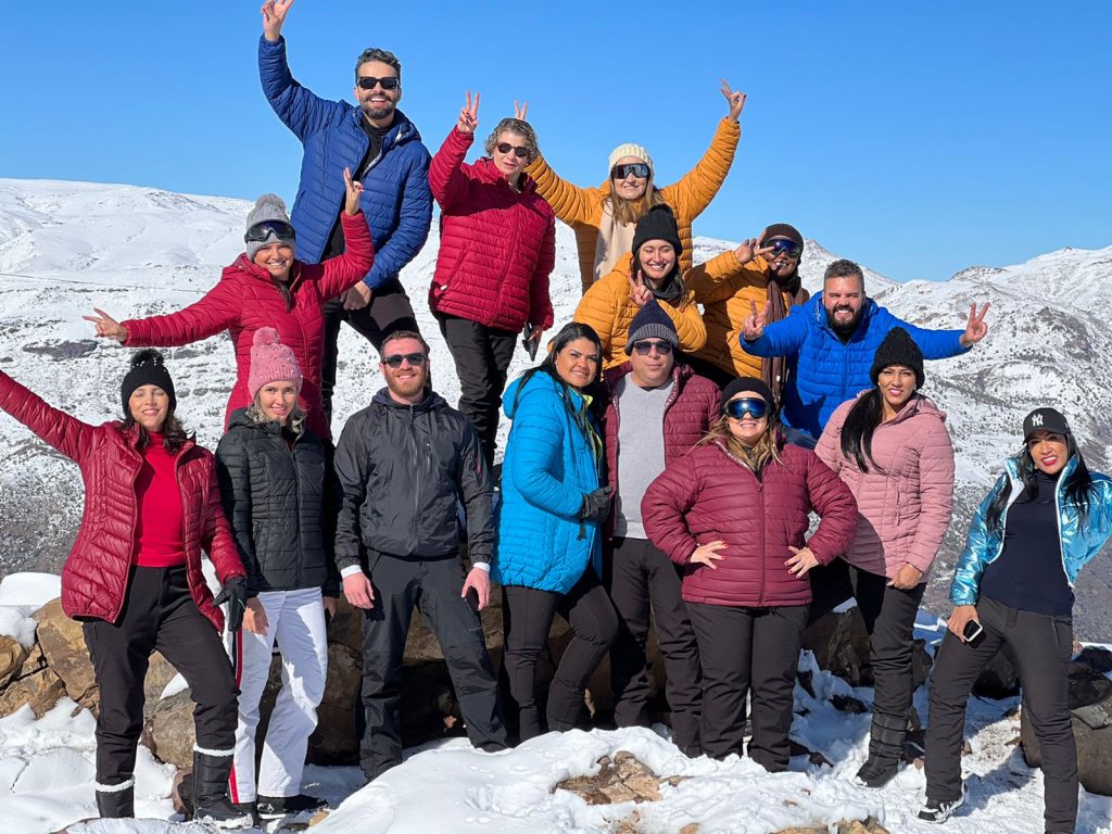 Incomum Viagens leva grupo à temporada de neve no Chile