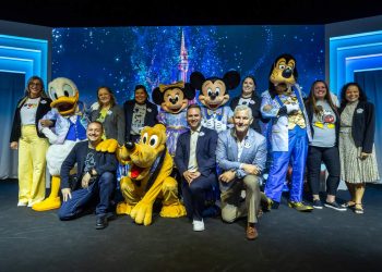 O time Disney Destinations com os personagens Disney