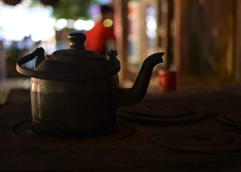 Bule no fogão a lenha