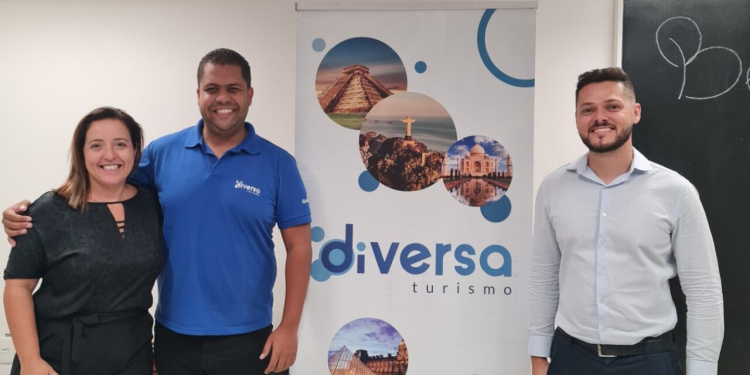 Adriana Fredericce, Sanderson Oliveira, novo executivo para o centro-oeste e Ricardo Andrade, da Diversa