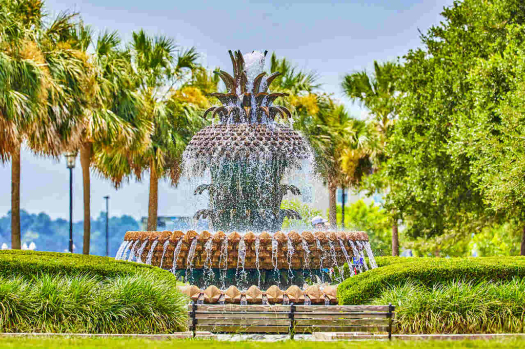 Pineapple Fountain em Charleston