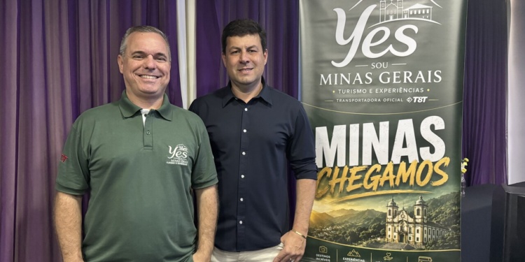 Daniel Menta e Marcelo Aquino durante o lançamento da Yes Sou Minas Gerais em Lagoa Santa